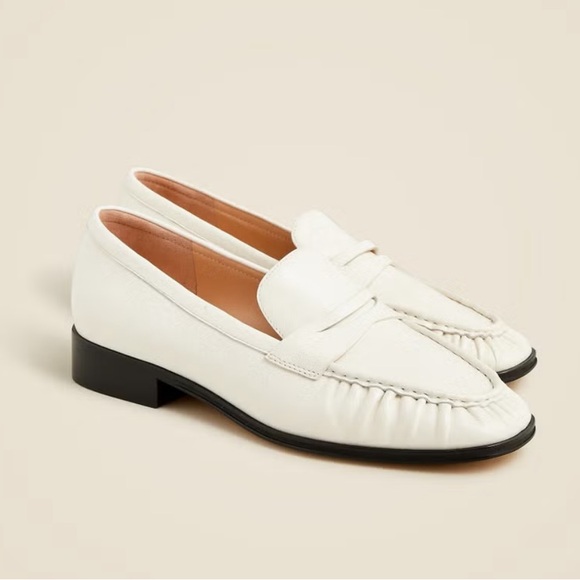 J.Crew white and black leather loafers size 8 - Picture 1 of 4
